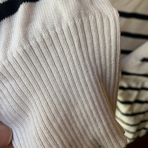 White Button Cardigan with Black Stripes - Picture 4 of 9